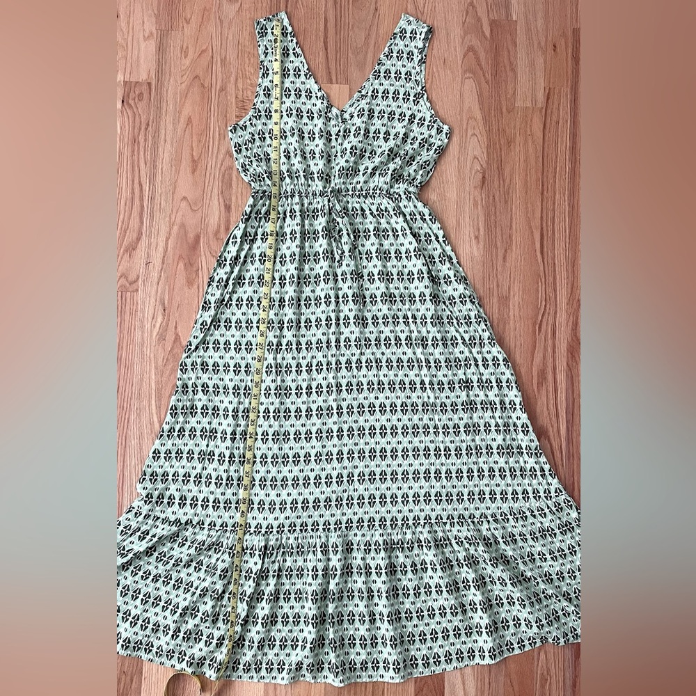 SHEIN LUNE Women Fashionable Printed Sleeveless V-Neck Dress Green 8/10 … - Picture 8 of 12
